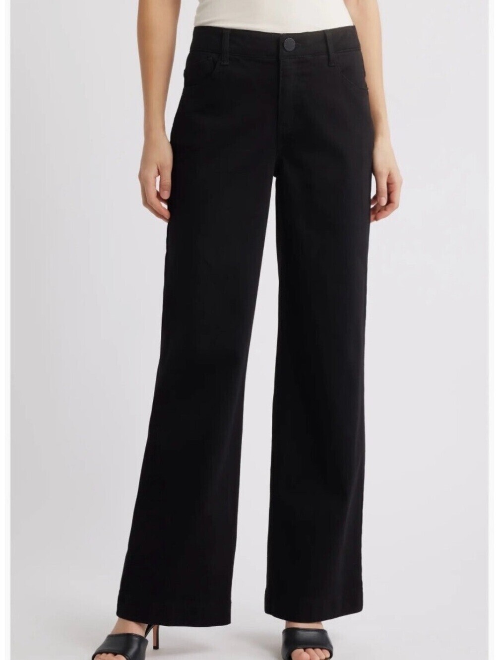 NWT Wit & Wisdom Black Wide-Leg High-Rise SAM Jeans Size 00